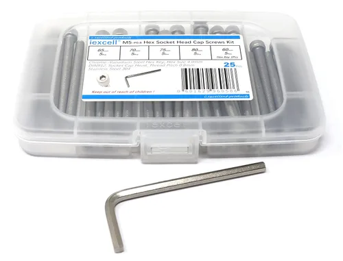 Vista 125 de iexcell Kit de tornillos de cabeza hexagonal de acero inoxidable 304, 100 unidades M2 x 0.157 in, paso de rosca de 0.016 in