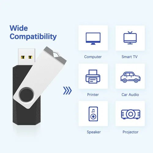 Vista 7 de RAOYI Unidad flash USB 2.0 de 8 GB giratoria de metal Memory Stick Pulgar Drive para almacenamiento de datos (negro)