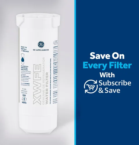 Vista 6 de GE XWFE - Filtro de agua para refrigerador, filtro de repuesto original, certificado para reducir el plomo, azufre y más de 50 impurezas, reemplaza