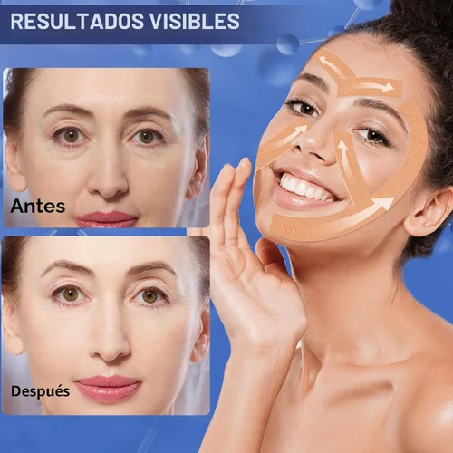 Vista 3 de Cinta de estiramiento facial antiarrugas Cinta adhesiva para arrugas Cinta de elevación miofascial facial para la piel Cinta antiarrugas