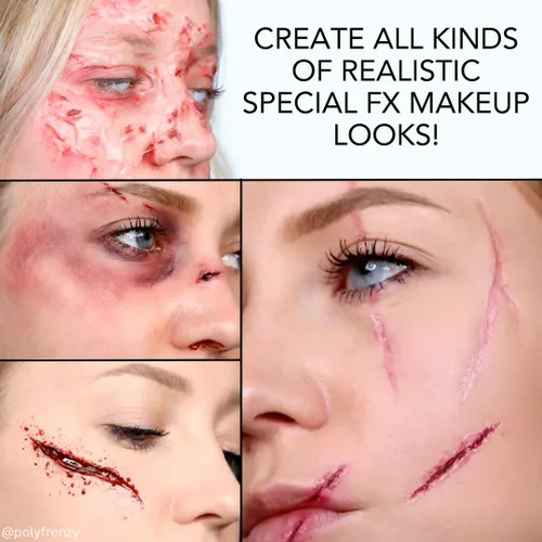 Vista 5 de Mehron Kit de maquillaje especial FX All-Pro con cabezal de práctica Kit completo de escenario profesional incluye cabezal de práctica Efectos