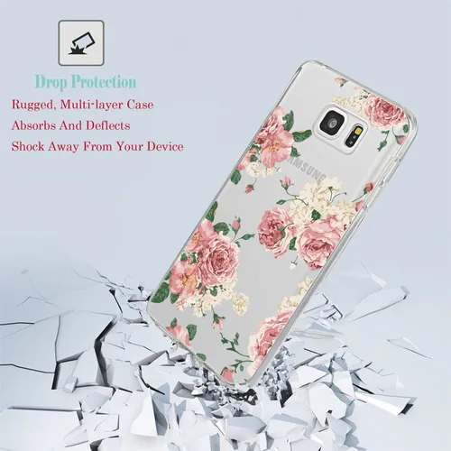 Vista 5 de Funda para Galaxy Note 5, Note 5 para niñas, transparente, suave, flexible, TPU acuarela, flores, floral, impreso, contraportada para Samsung Galaxy