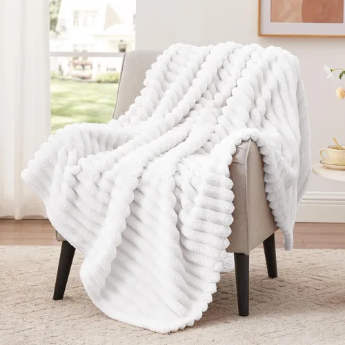 Vista 34 de EXQ Home Manta suave y suave de forro polar, acogedora y ligera para sofá o cama, manta de franela cálida y mullida para todas las estaciones