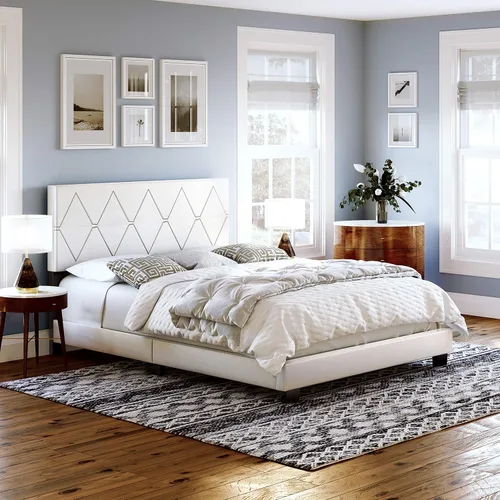 Vista 23 de Boyd Sleep Cama tapizada de lino negro con cabecera ajustable, tamaño individual, con base o somier calificado para su uso
