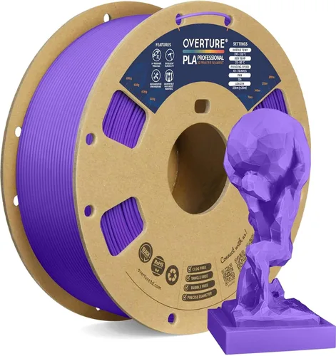 Vista 40 de Overture PLA Plus (PLA+) Filamento de 1/16 pulgadas, dureza mejorada con rollo PLA, con superficie de construcción 3D de 7.87 × 7.87 pulgadas, PLA
