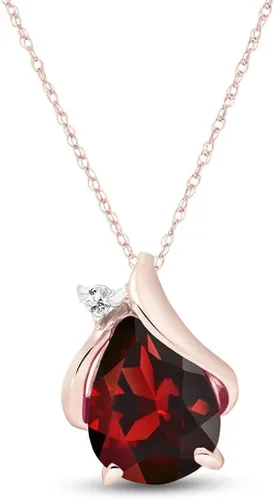 Vista 3 de Galaxy Gold GG Juego de collar y pendientes de oro rosa de 14 quilates con diamantes