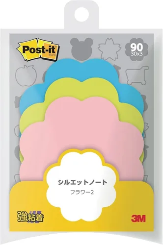 Vista 11 de Post-it SSS-YA2 Notas adhesivas fuertes, diseño de silueta, hortensia 2.7 x 2.7 pulgadas (2.717 x 2.717 in), 30 hojas x 3 almohadillas