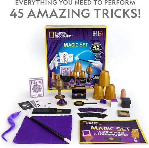 Vista 4 de Set de Magia para Niños National Geographic - 45 Trucos de Magia para Niños para Realizar con Instrucciones de Video Paso a Paso para Cada Truco