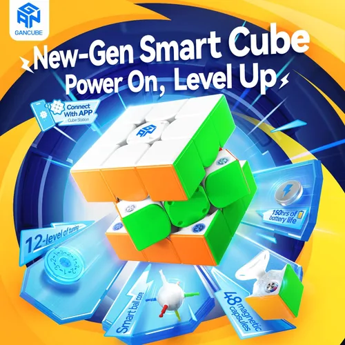 Vista 2 de GAN 356 i Carry E, Cubo de Velocidad Inteligente 3x3 Magnético Conectado Electrónico Bluetooth para Niños y Adultos con Temporizador, Seguimiento