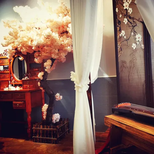 Vista 4 de Arreglos artificiales de flores de cerezo para la decoración casera de la oficina de la boda el 1.5×1m