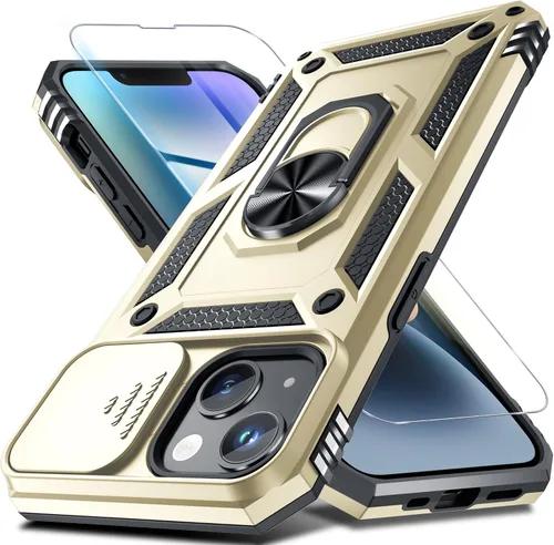 Vista 143 de Janmitta Funda para iPhone 8 Plus/7 Plus/6 Plus, Cubierta de Teléfono con Cubierta Deslizante Integrada para Lente de Cámara + Protector