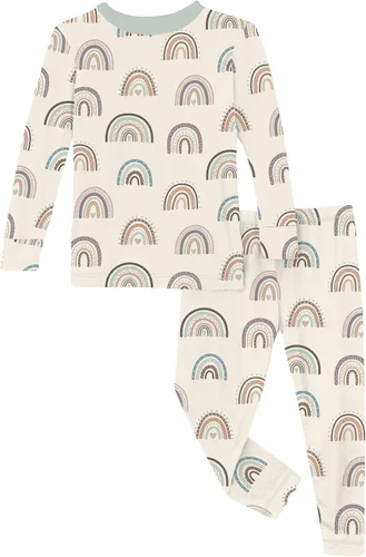Vista 145 de KicKee Pants Conjunto de pijama de manga larga con estampado de piezas