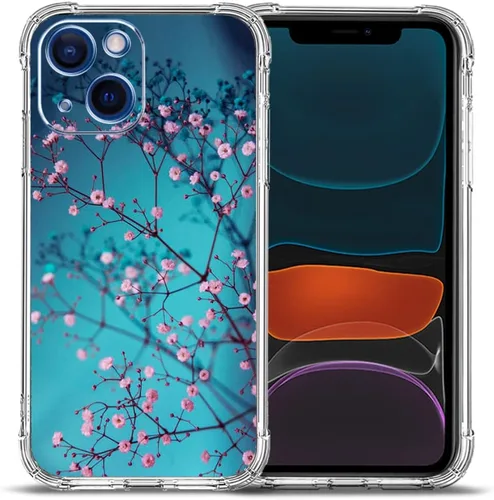 Vista 19 de Funda para iPhone 12, diseño de mariposas azules, rosas, protección contra caídas, a prueba de golpes, TPU de cuerpo completo, resistente a