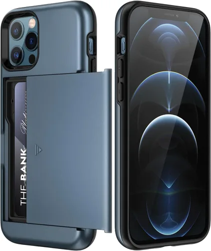 Vista 9 de JETech Funda tipo cartera para iPhone 12/12 Pro de 6.1 pulgadas con tarjetero, cubierta protectora a prueba de golpes de doble capa, ranura oculta