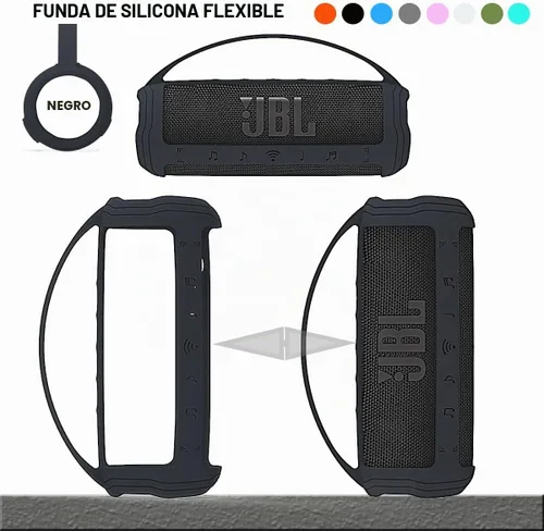 Vista 3 de JCHPINE Funda de silicona para altavoz Bluetooth portátil JBL Flip 6 Funda protectora de transporte para accesorios de altavoces JBL Flip 6, funda