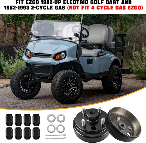 Vista 7 de EZGO - Conjunto de cubo de tambor de freno con tuercas para EZGO TXT PDS 1982 en adelante eléctrico y 1982-1993 2 ciclos de gas de 2 ciclos 24