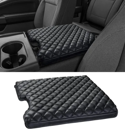 Vista 15 de Cubierta de consola central Sinvanho para Ford F150 F250 F350 F450 F550 2015-2025 con asiento de salto 40/20/40, cubierta protectora de reposabrazos