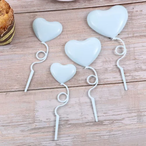 Vista 8 de 36 piezas de inserción de pastel en forma de corazón, decoración de cupcakes, palillos para tartas de día de San Valentín, decoración de pasteles