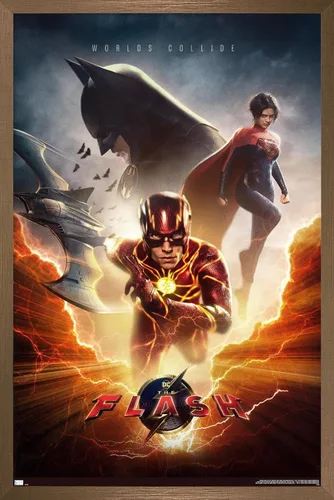 Vista 14 de Trends International DC Comics Movie The Flash - Póster de pared de una hoja, 14.725 x 22.375 pulgadas, versión enmarcada de madera de granero