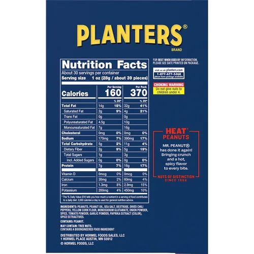 Vista 2 de Planters Heat Peanuts (bolsas de 2.25 onzas, paquete de 15)