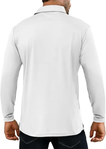 Vista 4 de JOYMASAR Camisas de golf para hombre - Polo de manga corta sólido que absorbe la humedad