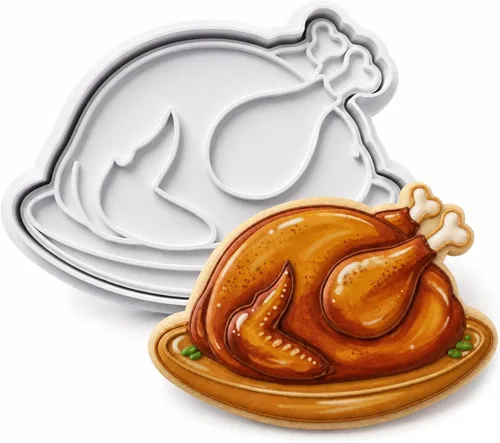 Vista 55 de 8 PCS Thanksgiving Cookie Cutter Set with Embossers Turkey Pumpkin Maple Leaf Corn & More 3" Complete Fall Collection