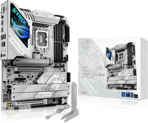 Vista 19 de ASUS ROG Strix Z890-E Gaming WiFi Intel® Z890 LGA 1851 ATX placa base, IA avanzada lista para PC, 18+2+1+2 etapas, DDR5, WiFi 7, 7X M.2
