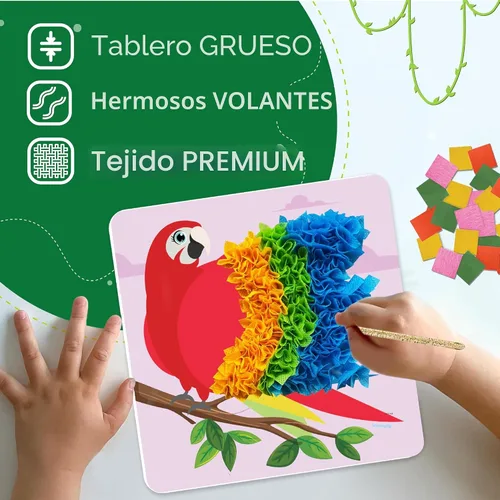 Vista 6 de jackinthebox Poke Poke Art - Temas de animales, arte y manualidades de tela sin desorden, kits de prensado de flores, regalo para niños, regalos