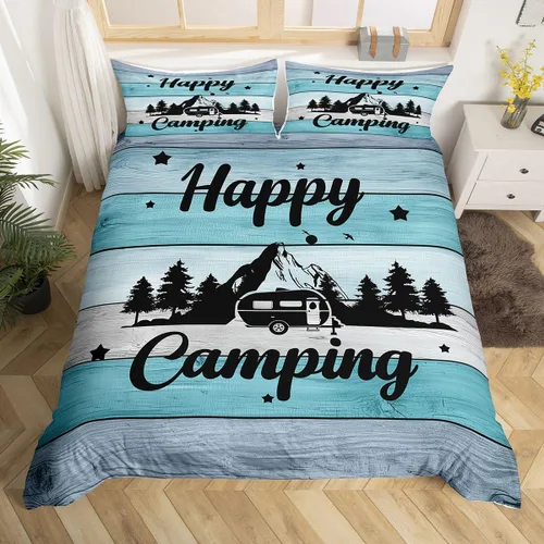 Vista 28 de Erosebridal Camper Bedding - Juego de ropa de cama de 2 piezas, estilo rústico de granja, juego de ropa de cama de campamento para adolescentes