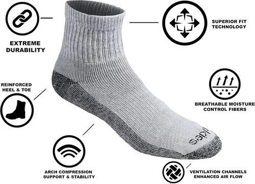 Vista 2 de Dickies Dri-Tech - Calcetines de control de humedad para hombre, paquete múltiple