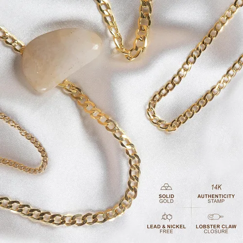 Vista 4 de PORI JEWELERS 14K Yellow Gold 2.5MM, 3.5MM, 4MM, 5MM, 6.5MM CubanCurb Chain Necklace and Bracelet - Made In Italy