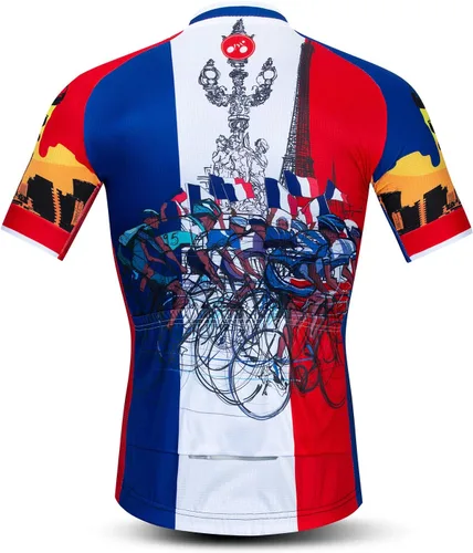 Vista 2 de Camisetas de ciclismo para hombre, camiseta de ciclismo de montaña, manga corta, transpirable, camisetas de ciclismo de secado rápido
