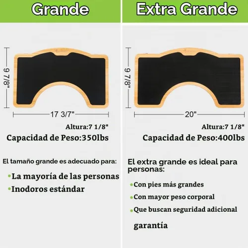 Vista 2 de StrongTek Taburete de inodoro en cuclillas mejorado, taburete de orinal de Natural
