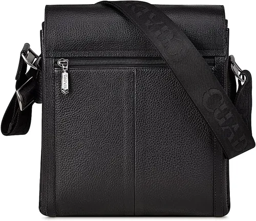 Vista 4 de Cuadra Bolso bandolera para hombre en piel auténtica de Stingray, negro