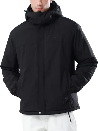 Vista 7 de CAMEL CROWN Chaqueta de Esquí de Invierno para Hombre Abrigos de Nieve de Montaña Impermeable Capucha Desmontable Resistente al Viento Chaquetas