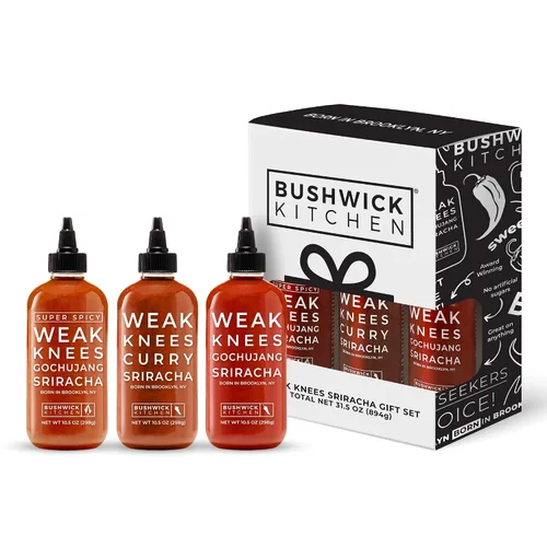 Vista 8 de Salsa Picante Weak Knees Gochujang Sriracha, Infundida con Pasta Gochujang Coreana Audaz y Sriracha Picante Clásica, Hecha en EE.UU., Botella