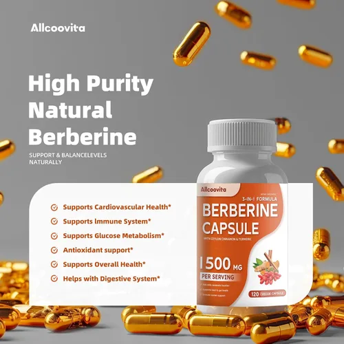 Vista 4 de Allcoovita Suplemento de berberina – Berberina 1500 mg por porción, 120 cápsulas – Berberina HCI – Berberina Plus – Plus Pure True Ceilán canela