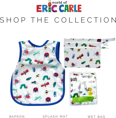 Vista 12 de BapronBaby Eric Carle Bapron - Babero más seguro sin corbata para el cuello - Bebé y niño pequeño - Suave impermeable - Sin PVC, BPA y ftalatos - 6