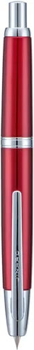 Vista 39 de Jinhao 10 Press Pluma estilográfica con caja, punta mediana retráctil de oro mate cepillado con juego de convertidor de tinta (clip dorado)