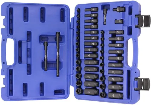 Vista 3 de Juego de dados de impacto de 53 piezas de 1/4 "SAE y métrico estándar profundo NUEVO