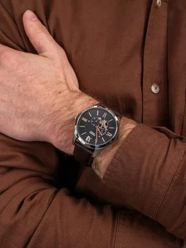 Vista 7 de Fossil - Reloj de pulsera automático y mecánico de estilo Townsman en acero inoxidable para hombre