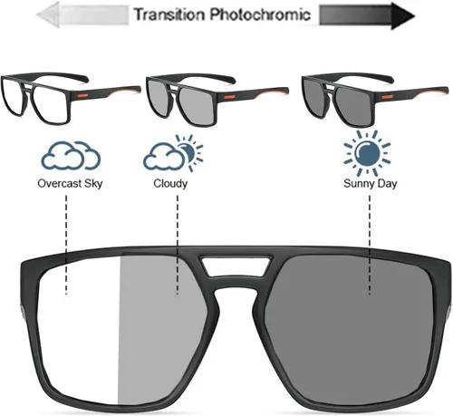 Vista 3 de Gafas de lectura multifocales fotocromáticas progresivas para hombres cerca de lejos presbíopic deporte conducción transición lector gafas de sol