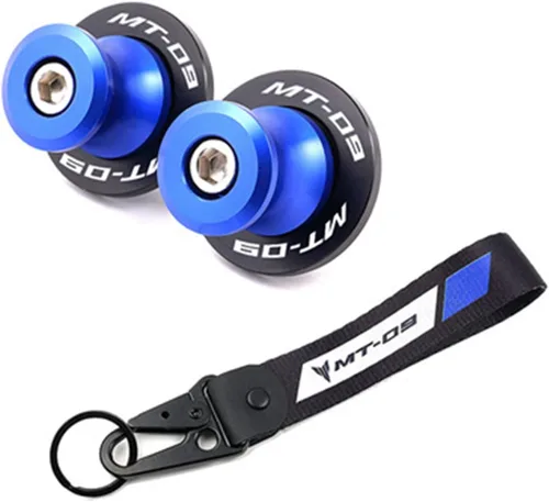 Vista 10 de Para Yamaha MT-09 MT09 MT 09 FZ09 2014-2022 Motocicleta CNC 6MM Carretes basculantes Tornillos de soporte deslizante y llavero de insignia bordada