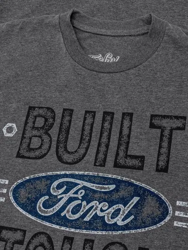Vista 2 de Tee Luv Men's Built Ford Tough Shirt - Faded Ford Logo Deer Skull T-Shirt