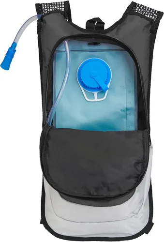 Vista 3 de Black Mountain Products Paquete de hidratación - Bolsa de agua de 2 litros con compartimento de almacenamiento extra grande Negro