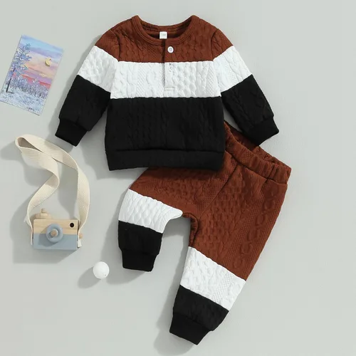 Vista 2 de MERSARIPHY Ropa de bebé para bebé, sudadera de punto para bebé, suéter de punto, pantalones largos, ropa de otoño e invierno