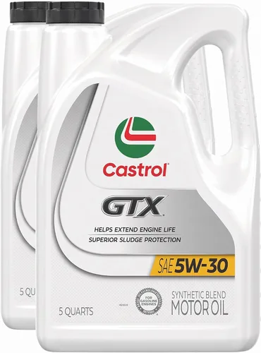 Vista 10 de Castrol 60017 GTX High Mileage 5W-20 aceite de motor sintético mezclado, Ultraclean