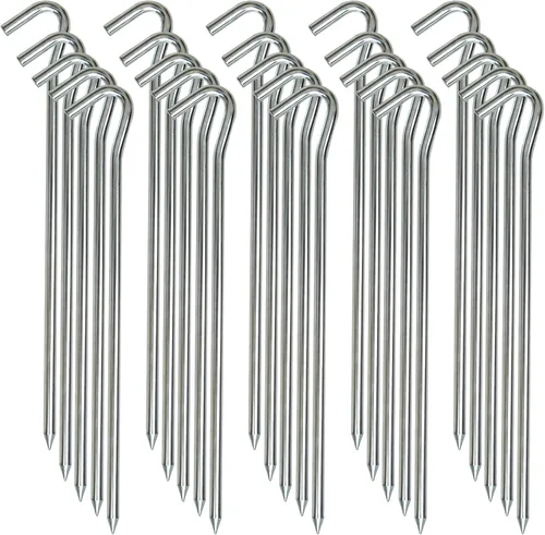 Vista 9 de Estacas de metal resistentes de 9 pulgadas, 8 estacas de lona