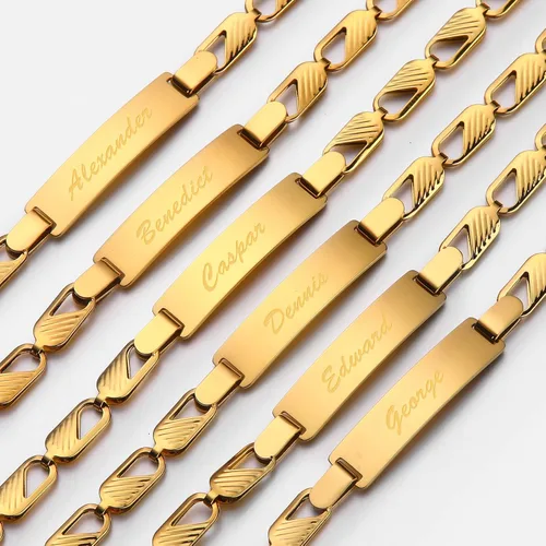 Vista 3 de Tina&Co Pulsera Personalizada con Nombre de Bebé Personalizada Chapada en Oro de 18K para Recién Nacidos a Niños Niña Niño Cumpleaños Regalo de Baby