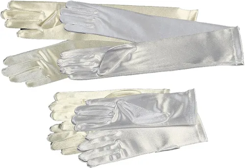 Vista 2 de Guantes largos de satén - Tallas para niños